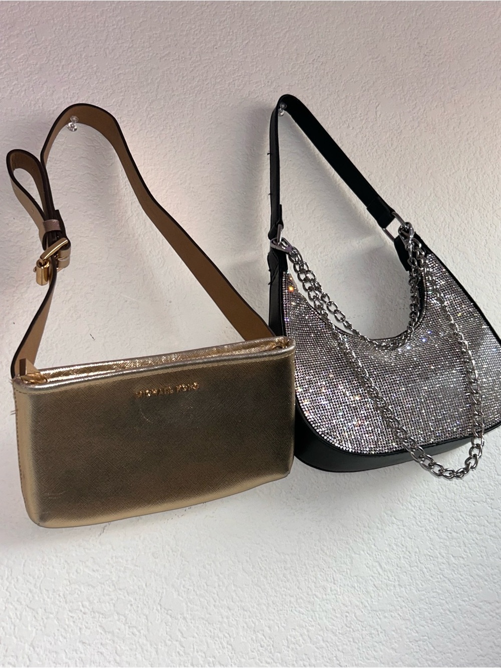 Michael Kors Gold fanny pack & black rhinestones bag –  (both bags)